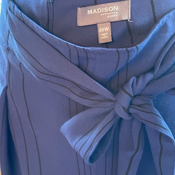 Size 20 royal blue with black stripe tie waist pants - Picture 2 of 8